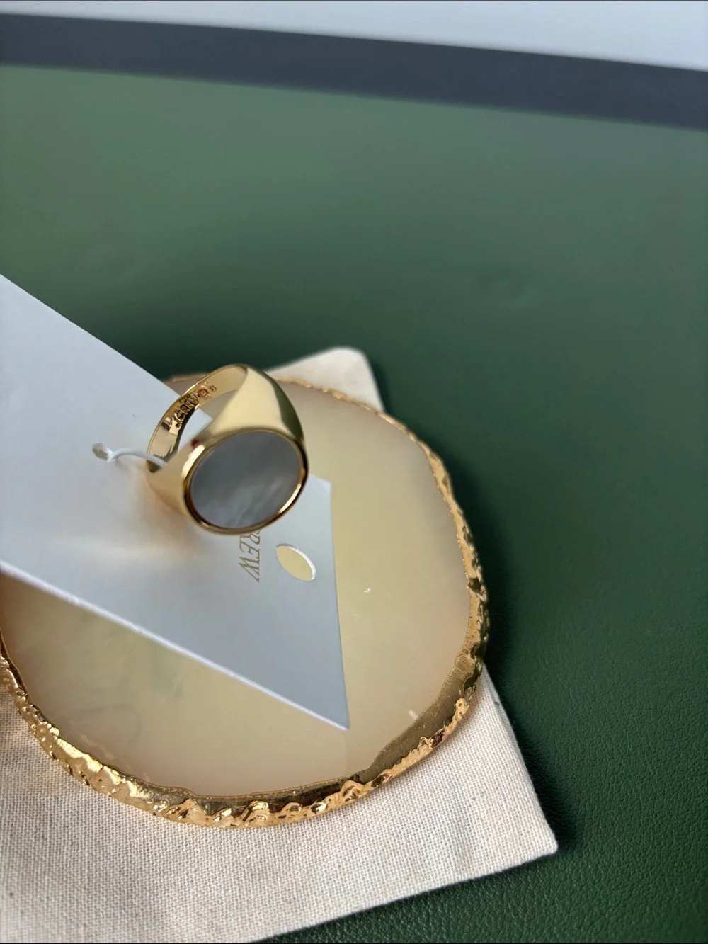 J. Crew Gold Mother-of-Pearl Ring